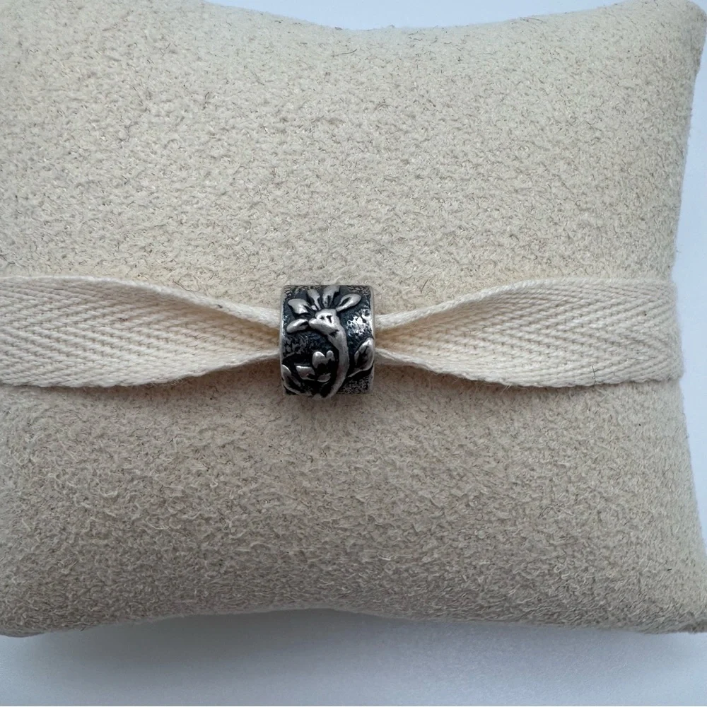 Pandora Retired Poinsettia Charm 790213 Sterling Silver Christmas S925 ALE